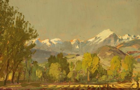 Mountains from Sarns, Oil 20x36, £500