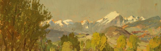 Mountains from Sarns, Oil 20x36, £500