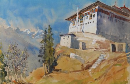 Paro Dzong watercolour 26x36cm £650