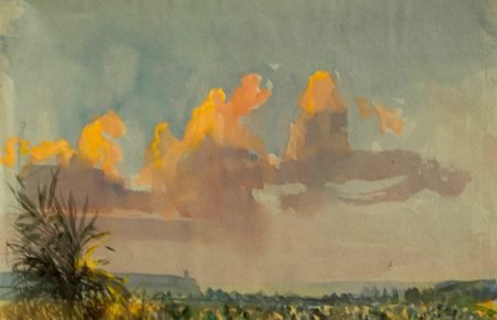 Evening clouds Otranto w_c 29x38cm £400