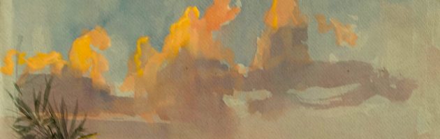 Evening clouds Otranto w_c 29x38cm £400