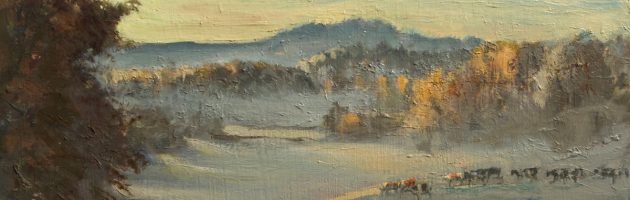 Mist near East Knoyle oil 30x65cm £950