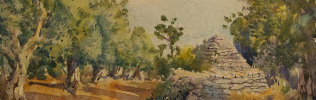 ruined trulli Puglia w_c 27x36cm£400