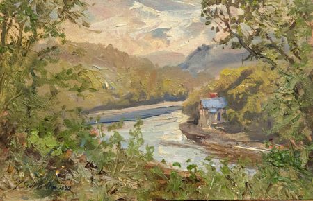 Erme estuary Mothecombe oil 14x24cm £240