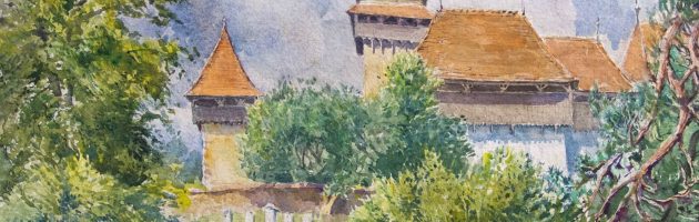 Fortified church Viscri w_c 40x56cm