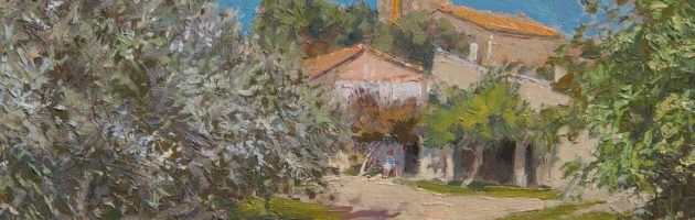 Catalonian village oil 23x36cm £500